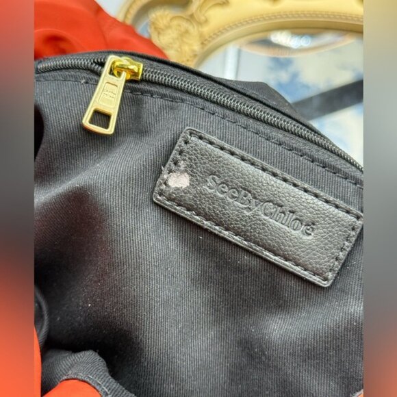 🆕 SEE BY CHLOE 🧿 NWOT Flo Shoulder Bag, Red Nylon - Picture 14 of 15